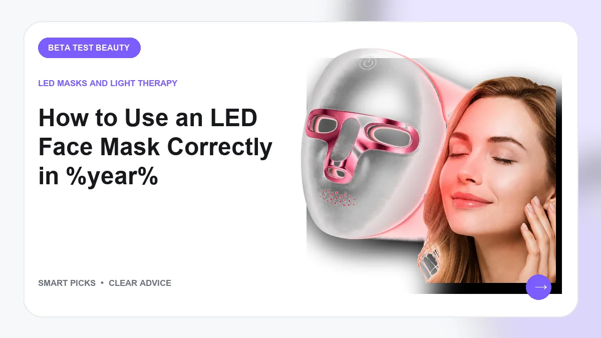 How to Use an LED Face Mask Correctly for 2026