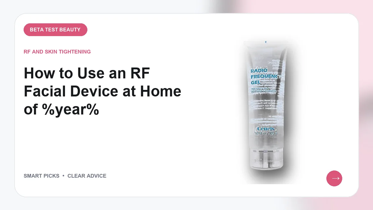 How to Use an RF Facial Device at Home Safely in 2026